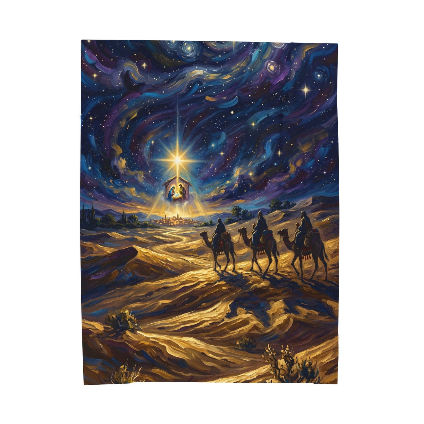 “Journey to Bethlehem - Wise Men Follow the Star” - Plush Blanket
