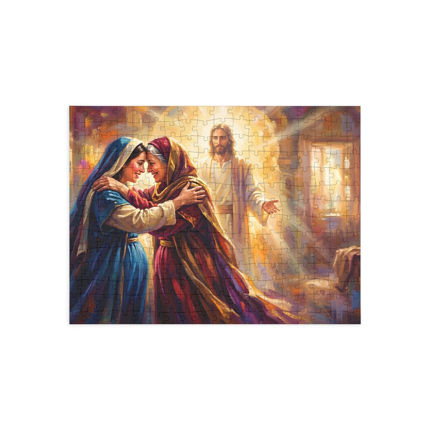 “Divine Embrace - Mary and Elizabeth's Joyful Meeting” - Jigsaw Puzzle