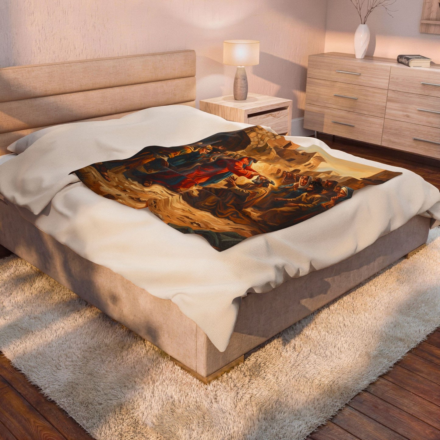“He Opened My Eyes - Jesus Heals the Blind Man” - Plush Blanket