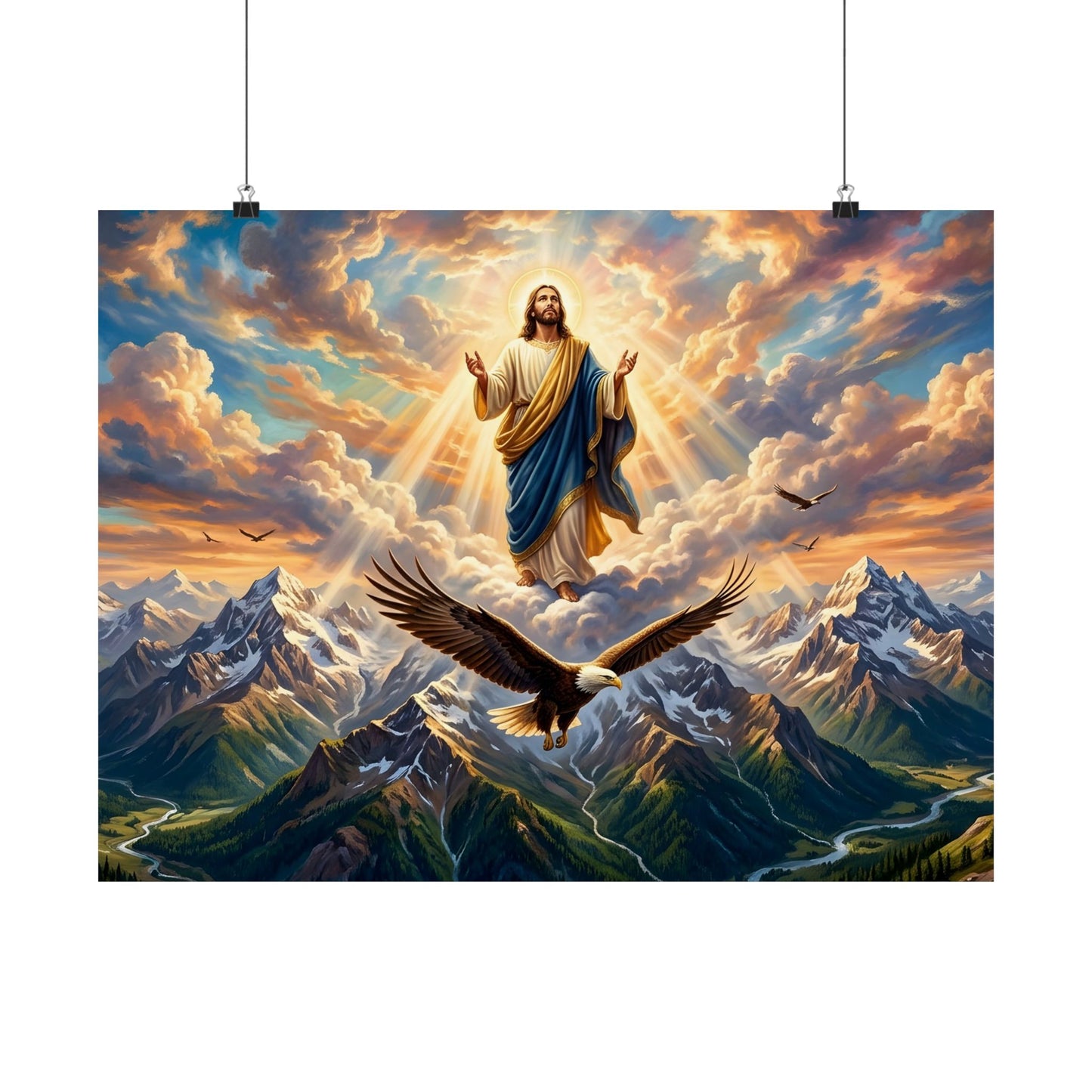 “Soaring Like Eagles - Hope in the Lord Over Mountains” - Poster