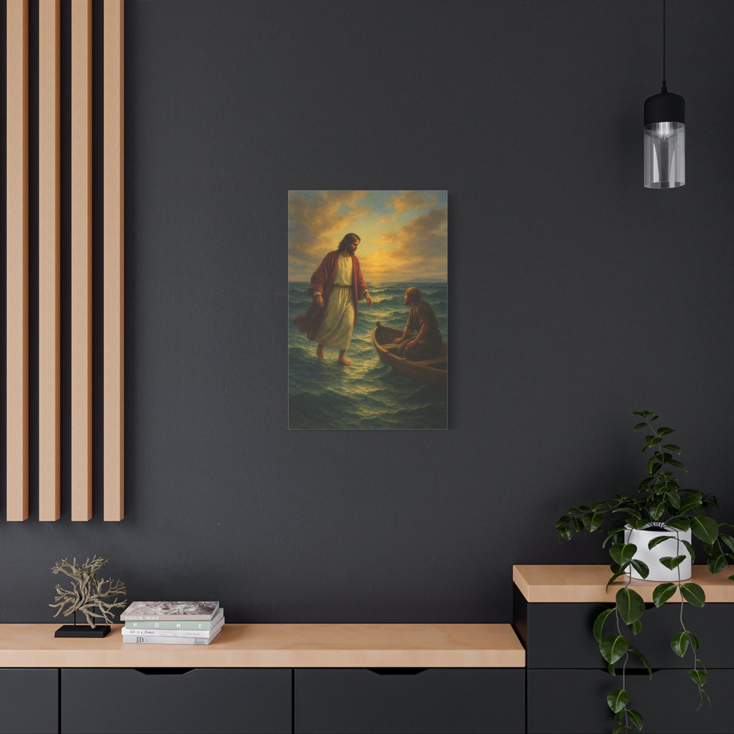 “Jesus Walks on Water – Divine Faith in the Storm” - Canvas Art