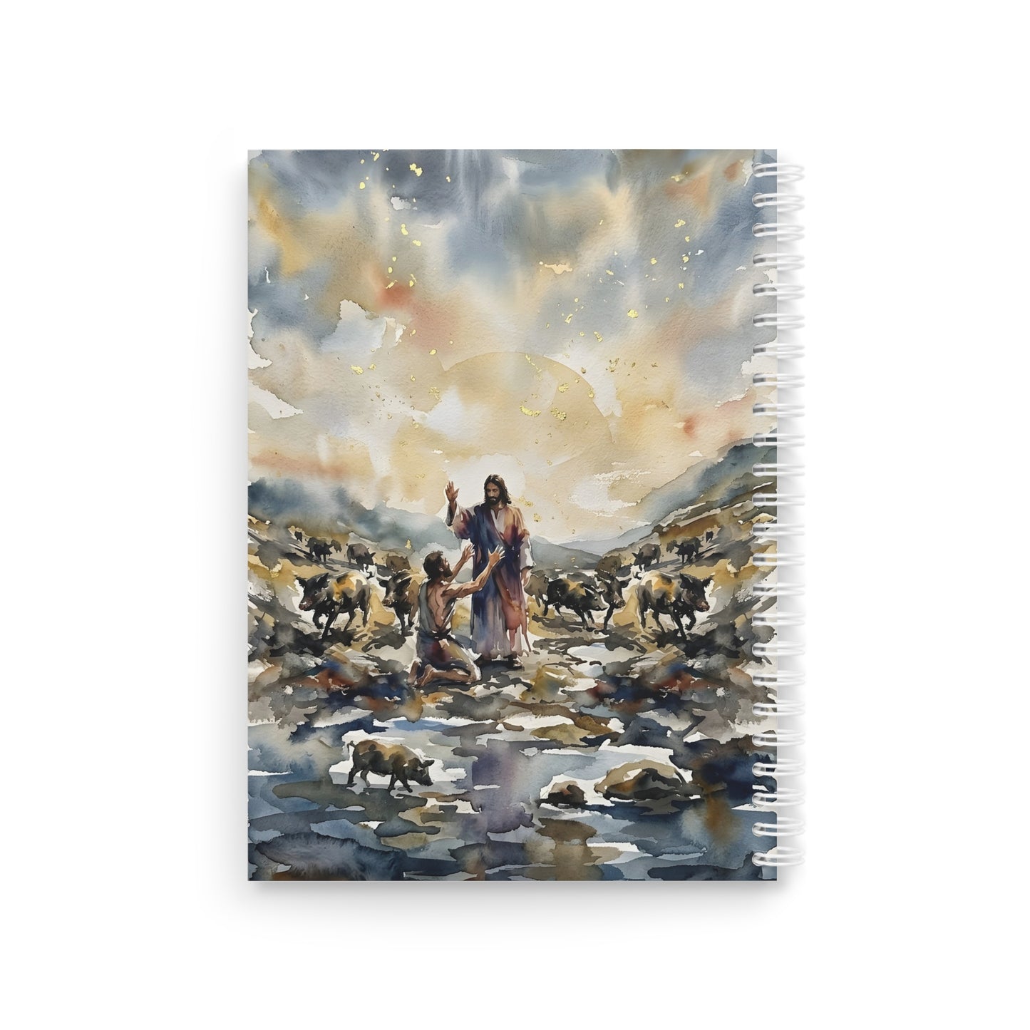 “Unchained - Jesus and the Demoniac” - Spiral Notebook