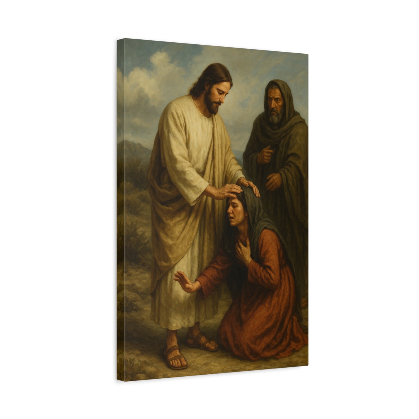 “Jesus Heals the Canaanite Woman’s Daughter – Matthew 15:22–28” - Canvas Art