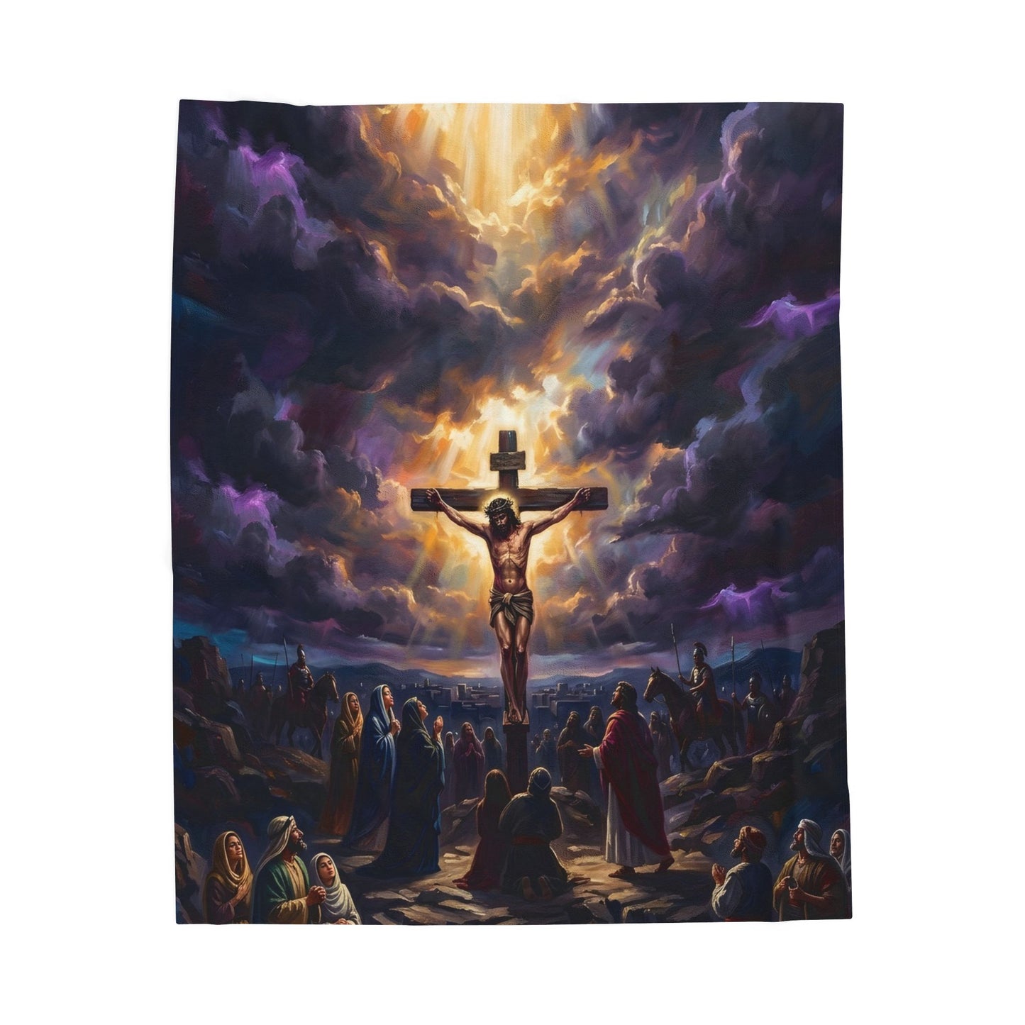 “It Is Finished - The Crucifixion at Calvary” - Plush Blanket