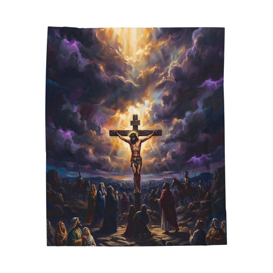 “It Is Finished - The Crucifixion at Calvary” - Plush Blanket