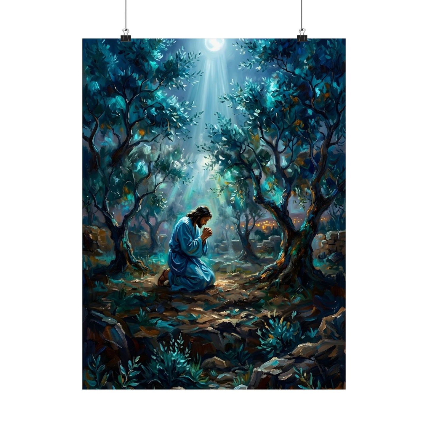 “Thy Will Be Done - Gethsemane Moonlight Prayer” - Poster