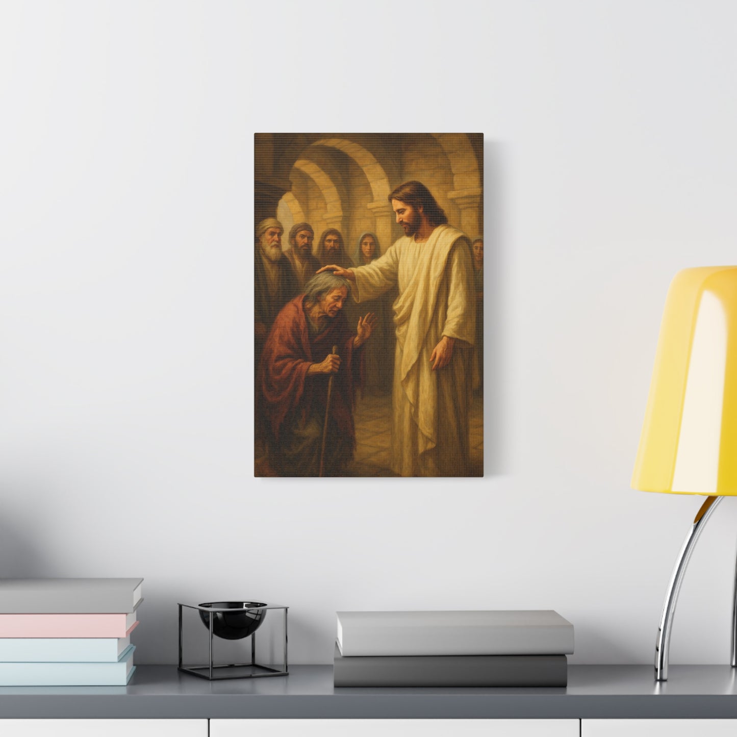 “Jesus Heals the Woman Bent for 18 Years – Luke 13:10–17” - Canvas Art