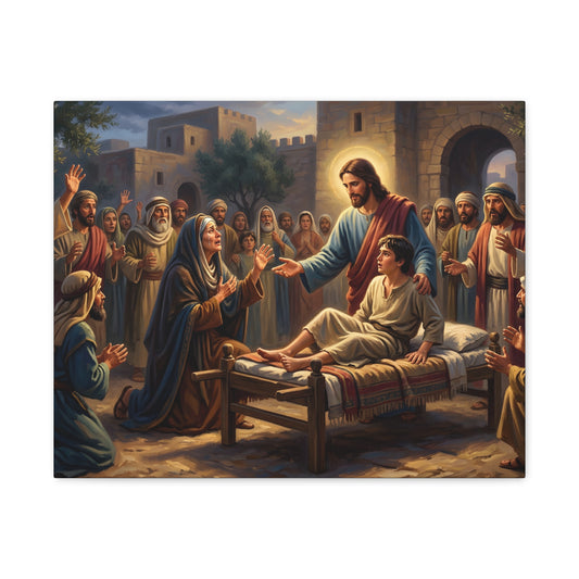 “Arise, Young Man - Resurrection at Nain” - Canvas Art