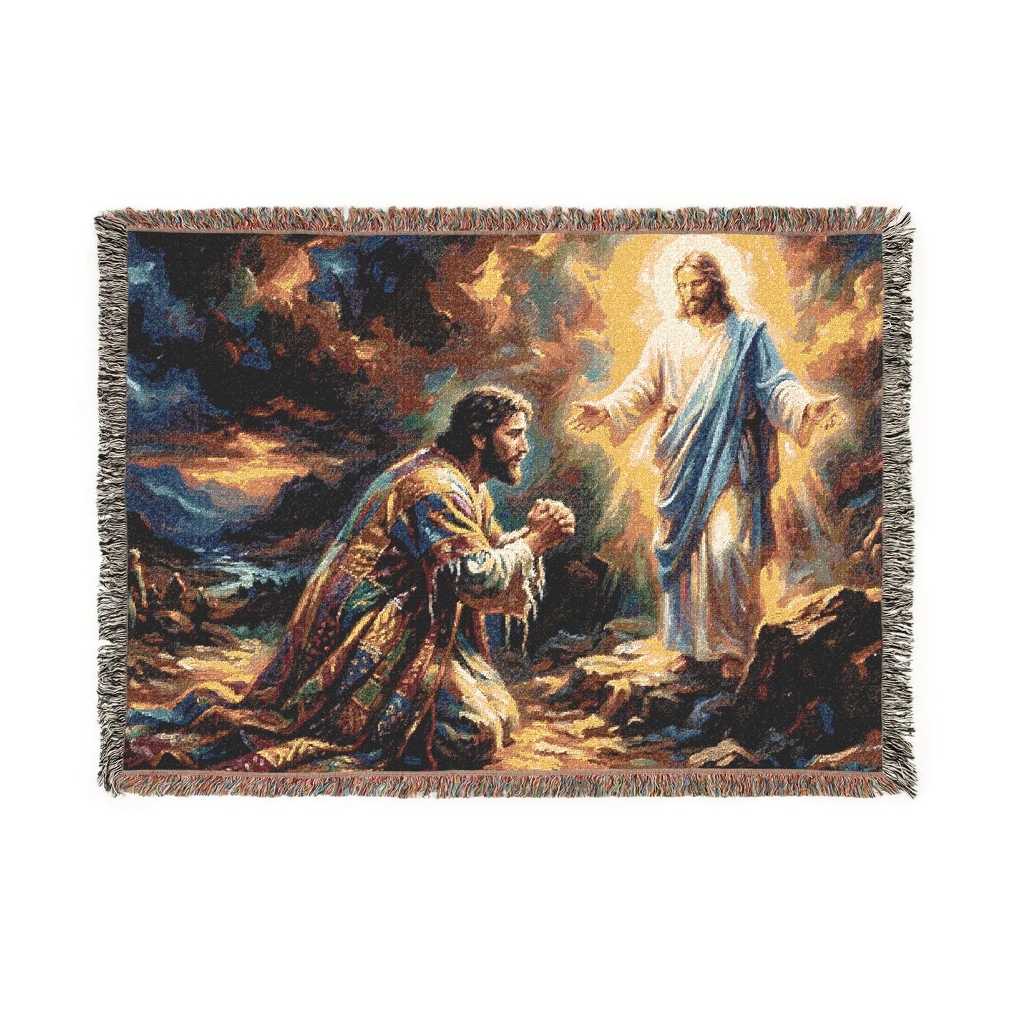 “Coat of Many Colors - Joseph's Enduring Faith” - Woven Blanket