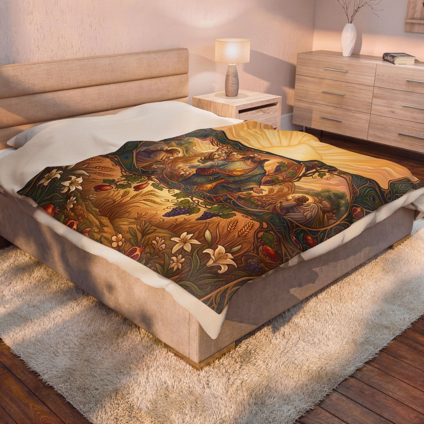 “New Mercies Every Morning - Golden Dawn of Hope” - Plush Blanket