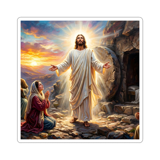 “He Is Risen - The Empty Tomb at Dawn” - Sticker