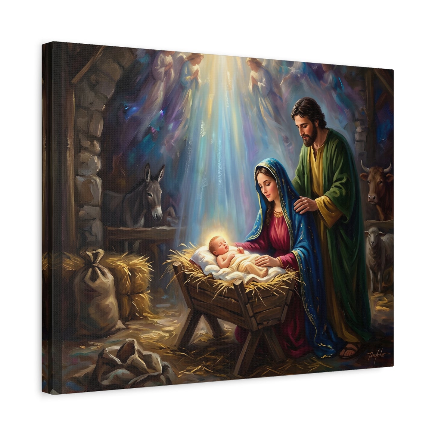 “Prince of Peace - Holy Family in Bethlehem” - Canvas Art