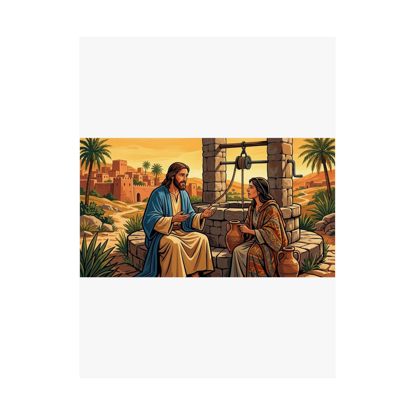 “Living Water - Jesus and the Woman at the Well” - Poster