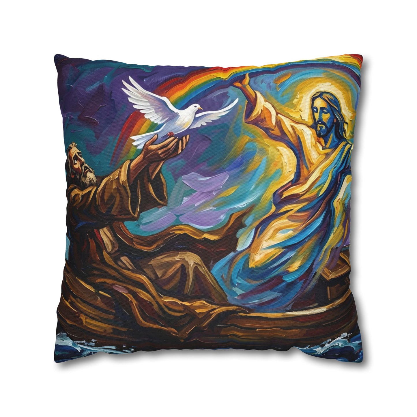 “Covenant of Hope - Noah Releases the Dove” - Pillowcase
