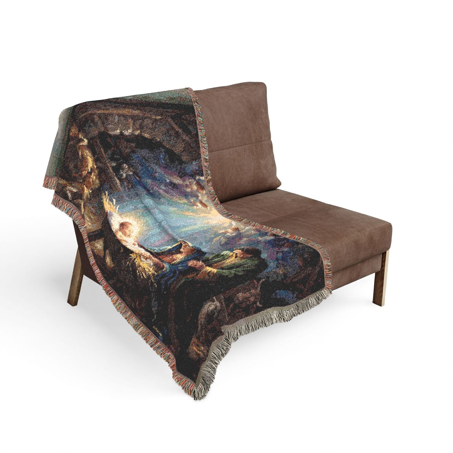 “Prince of Peace - Holy Family in Bethlehem” - Woven Blanket