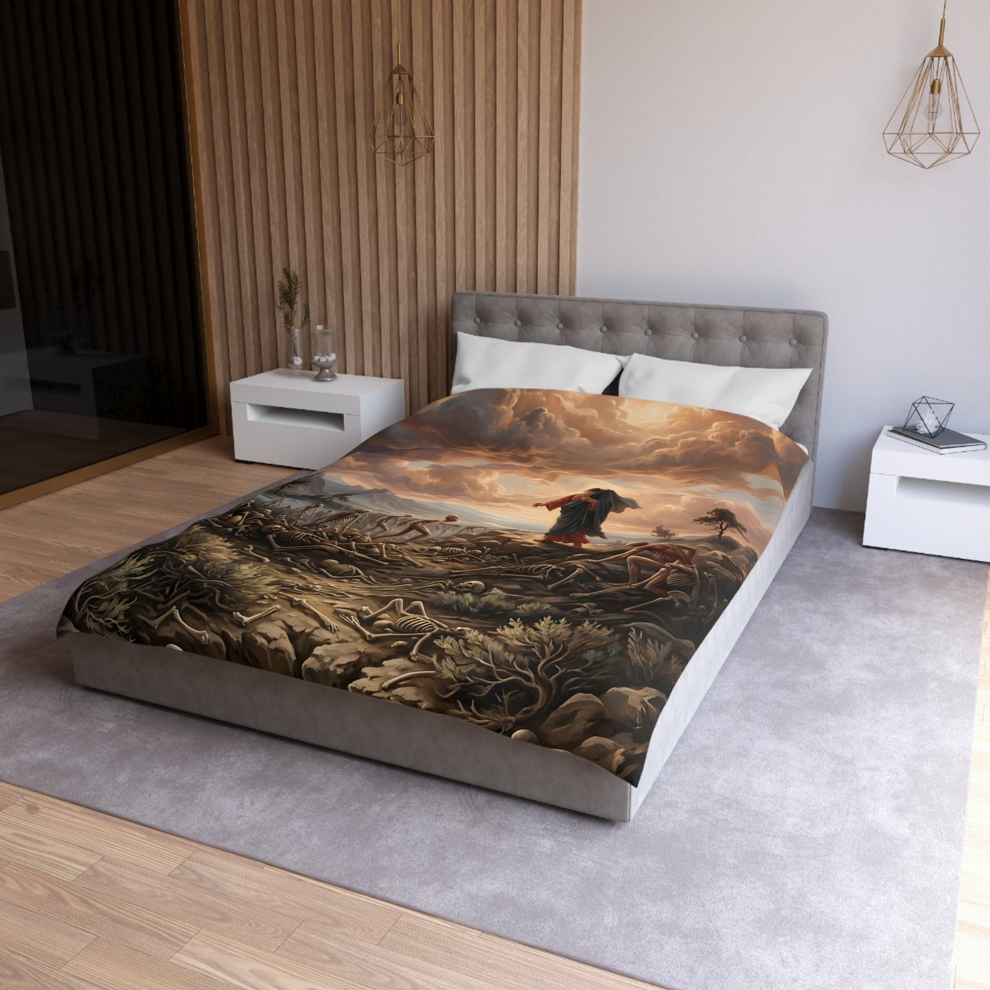 “Valley of Dry Bones - Ezekiel 37 Resurrection” - Duvet Cover