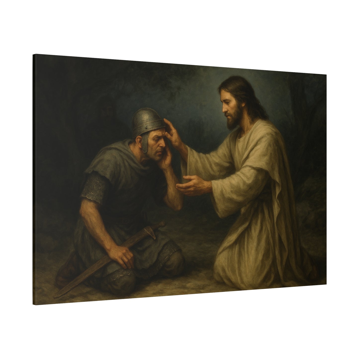 “Jesus Restores the Ear of the High Priest’s Servant – Luke 22:50–51” - Canvas Art