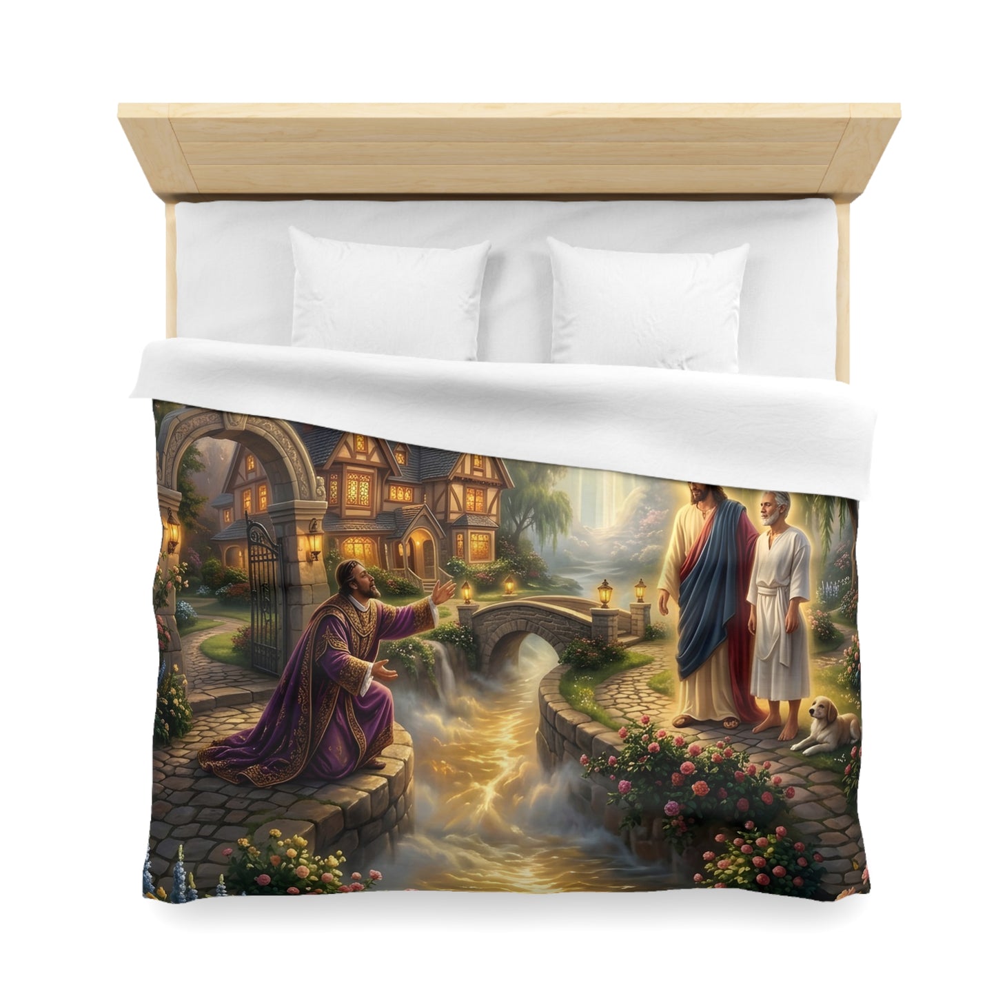 “The Great Reversal - Lazarus at the Rich Man’s Gate” - Duvet Cover