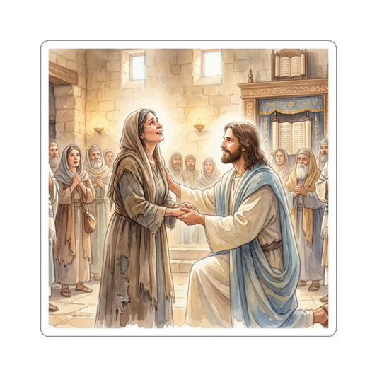 “Released - Jesus Heals the Bent Woman” - Sticker