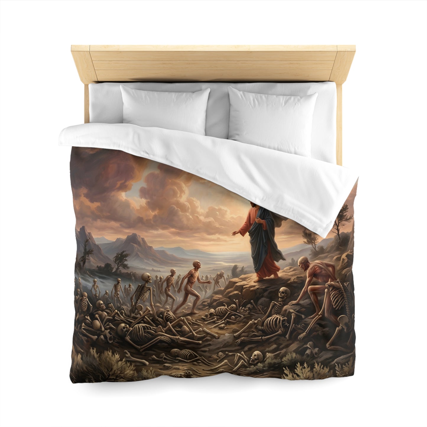 “Valley of Dry Bones - Ezekiel 37 Resurrection” - Duvet Cover