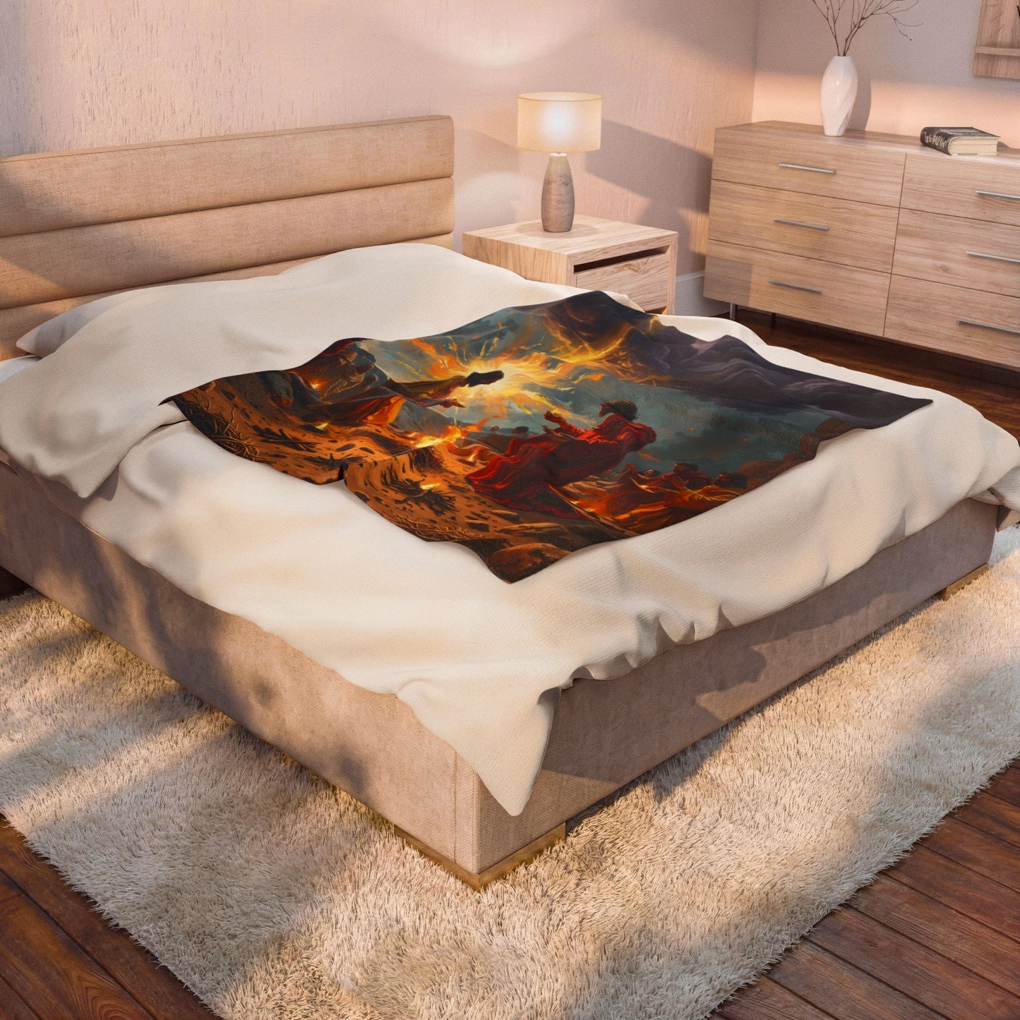 “Righteous Offering - Cain and Abel's Sacrifices” - Plush Blanket