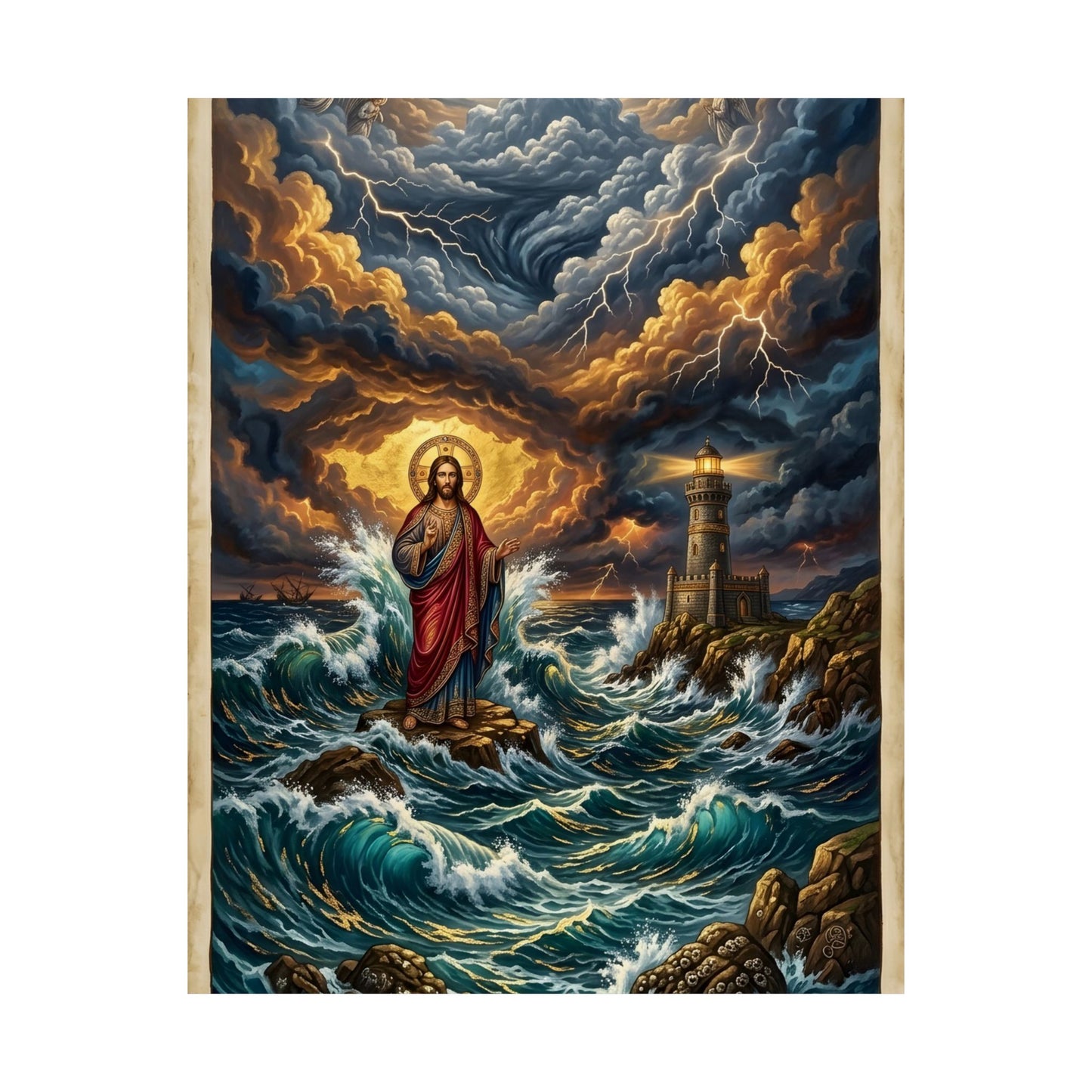 “Steadfast Hope - Lighthouse in the Storm” - Poster