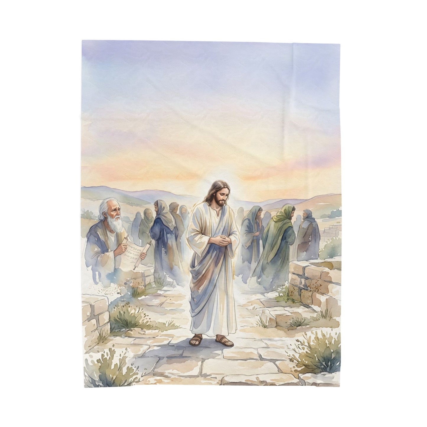 Isaiah prophesying the suffering servant - Plush Blanket