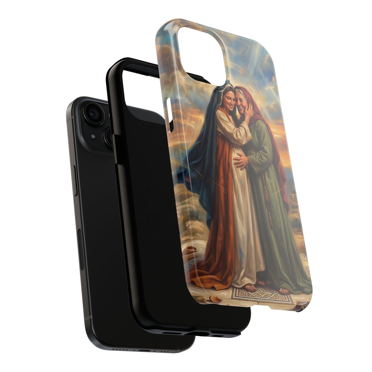 “Blessed Among Women - Mary and Elizabeth Embrace” - Phone Case