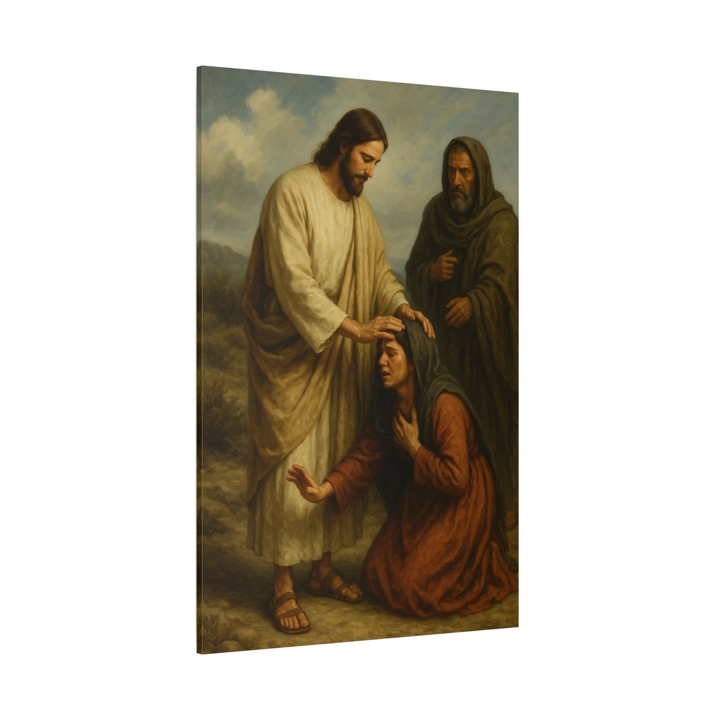 “Jesus Heals the Canaanite Woman’s Daughter – Matthew 15:22–28” - Canvas Art