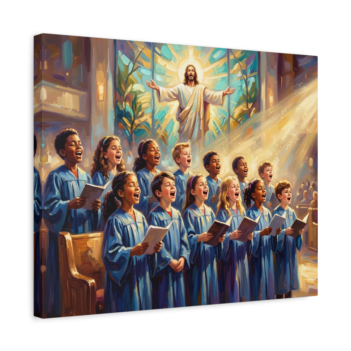 “Make a Joyful Noise - Children Sing Praise” - Canvas Art