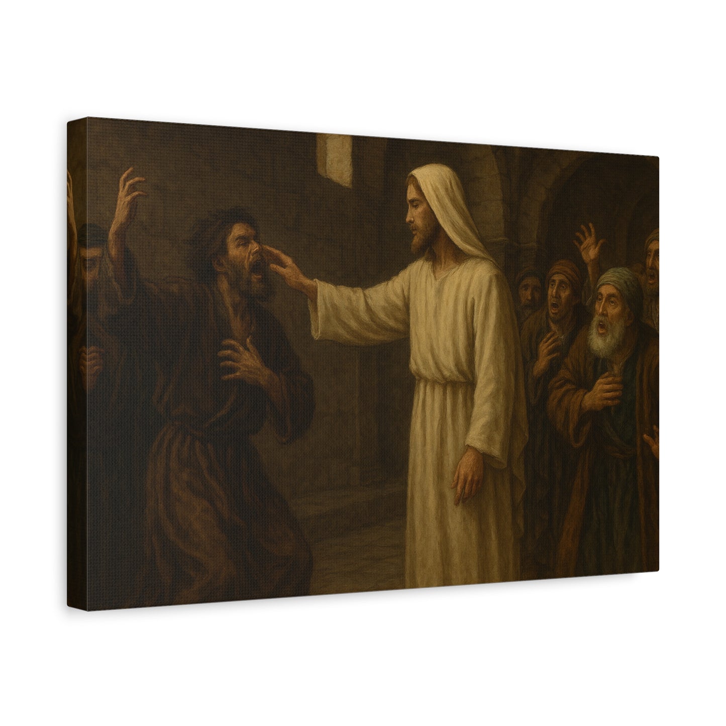 “Authority Over Darkness – Jesus Casts Out an Unclean Spirit” - Canvas Art
