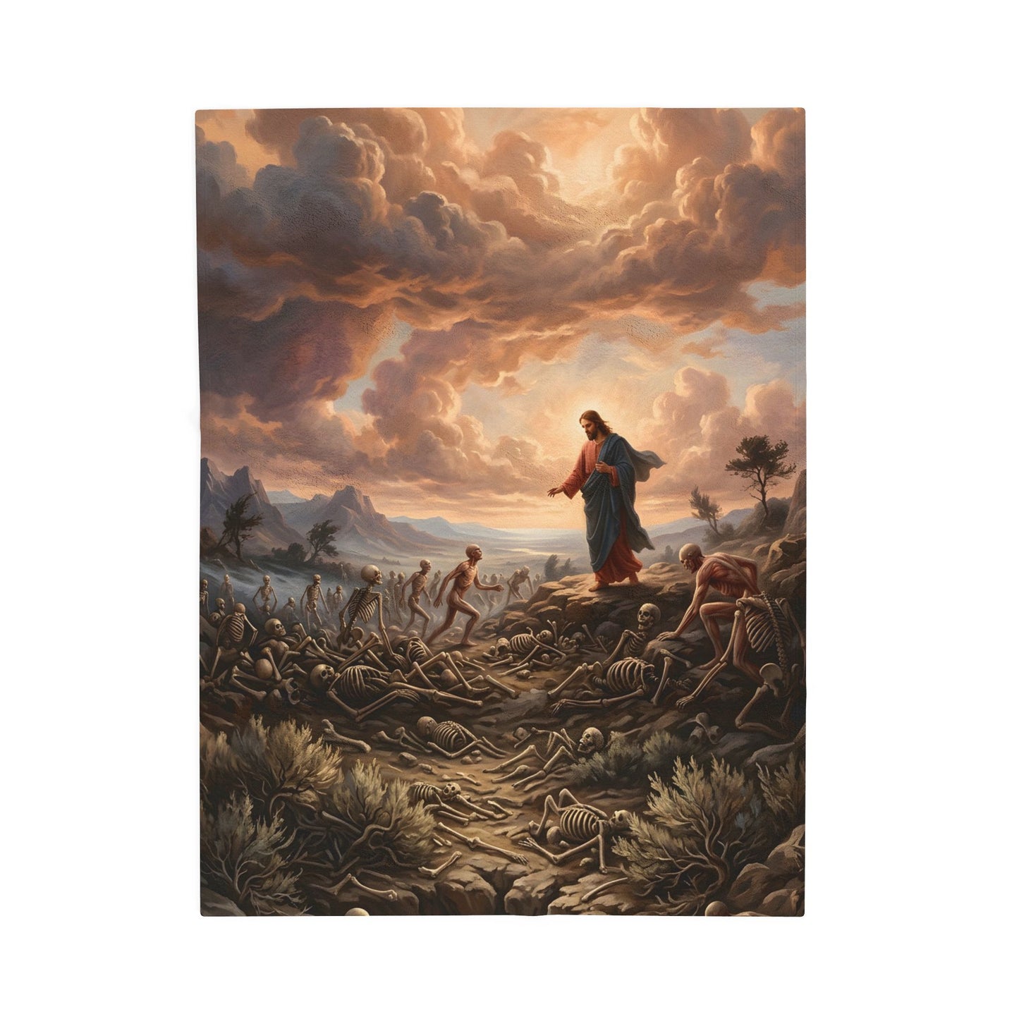 “Valley of Dry Bones - Ezekiel 37 Resurrection” - Plush Blanket