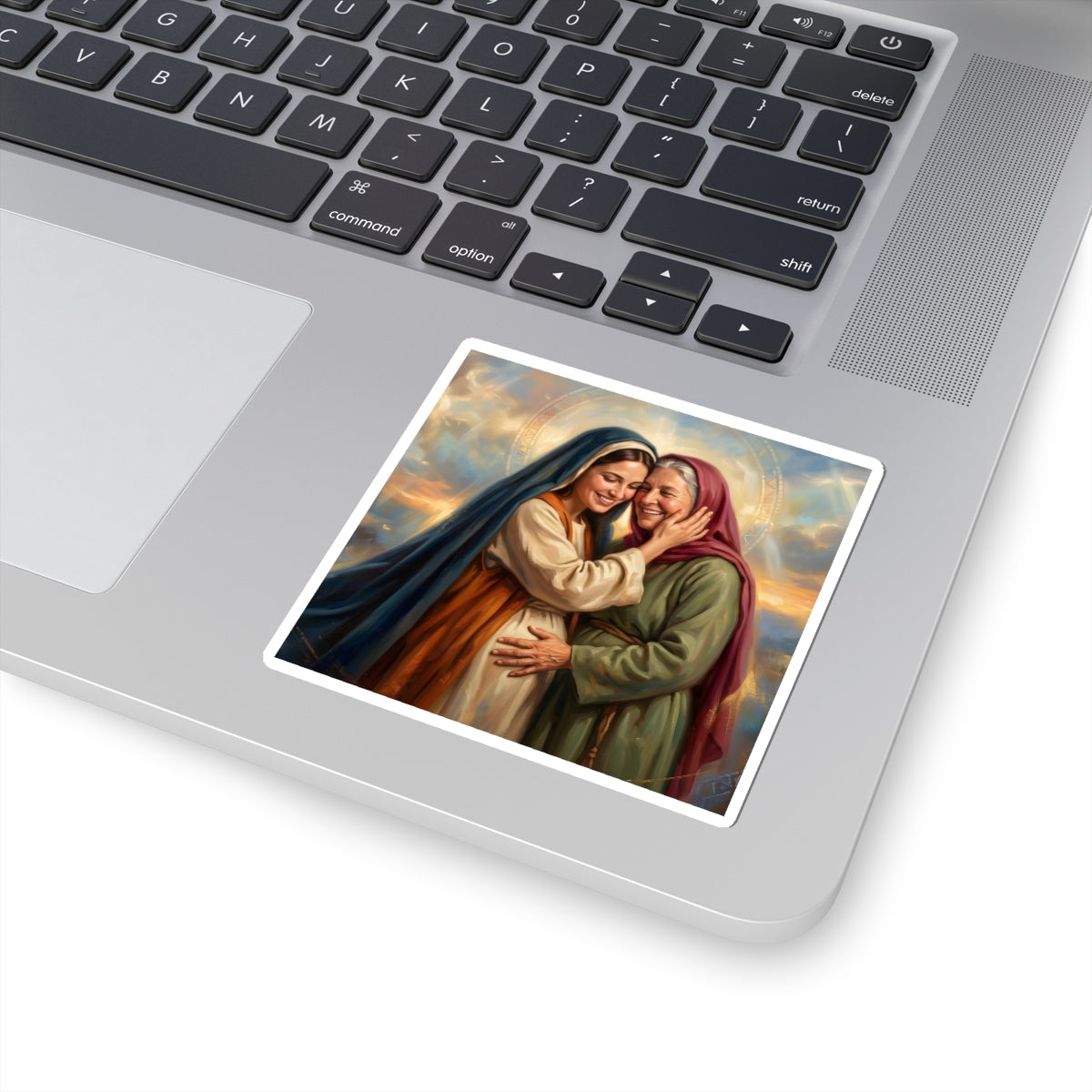 “Blessed Among Women - Mary and Elizabeth Embrace” - Sticker