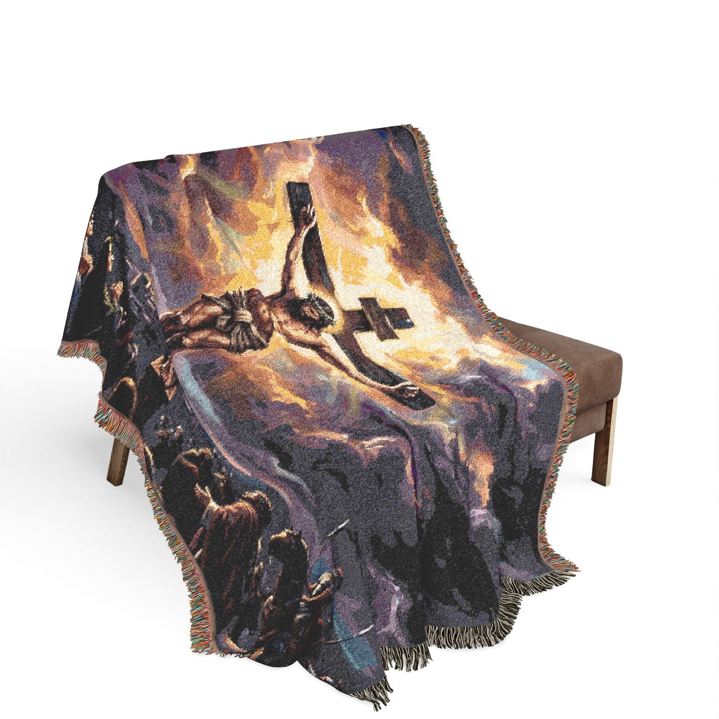 “It Is Finished - The Crucifixion at Calvary” - Woven Blanket