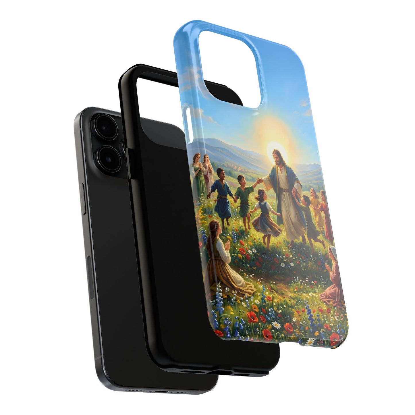 “Joy Overflowing - Children Dancing in the Meadow” - Phone Case