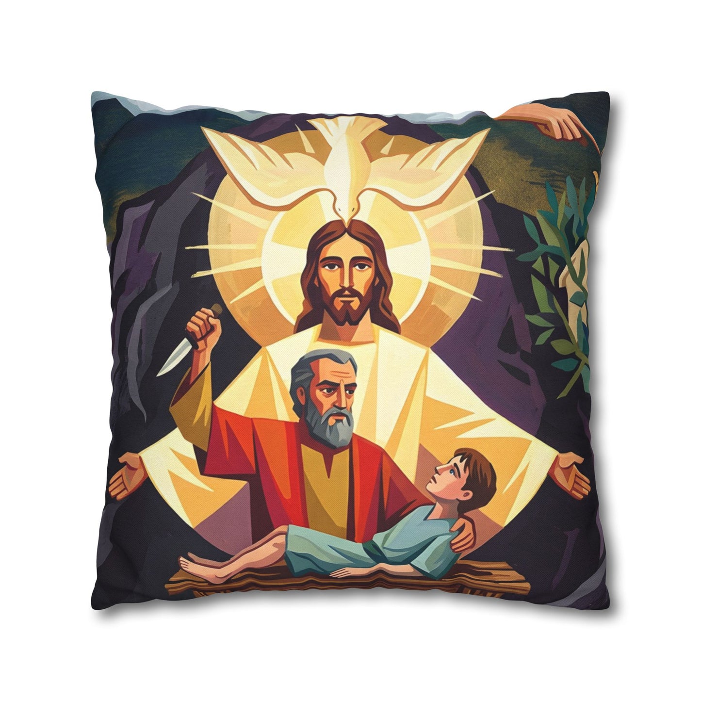 “The Lord Will Provide - Abraham and Isaac on Mount Moriah” - Pillowcase