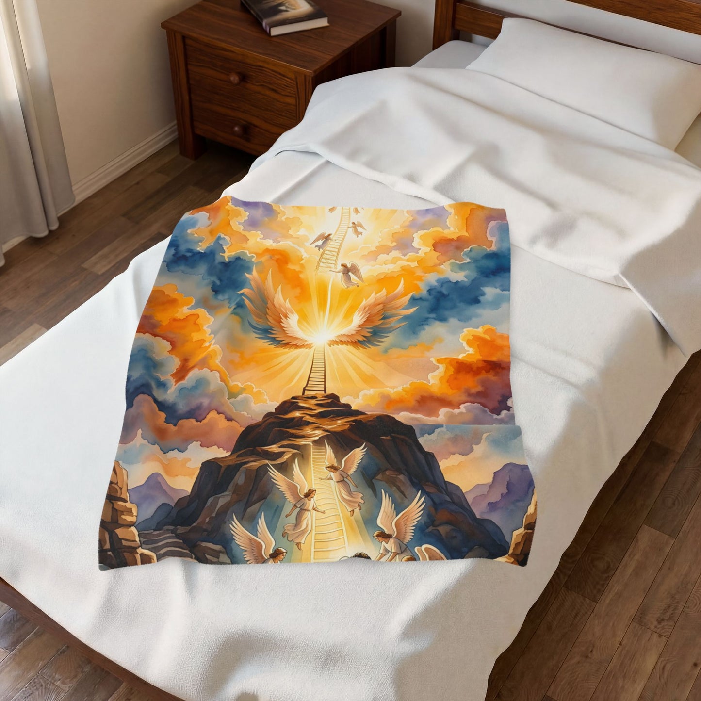 “Jacob's Gate - Angels Ascending and Descending” - Plush Blanket