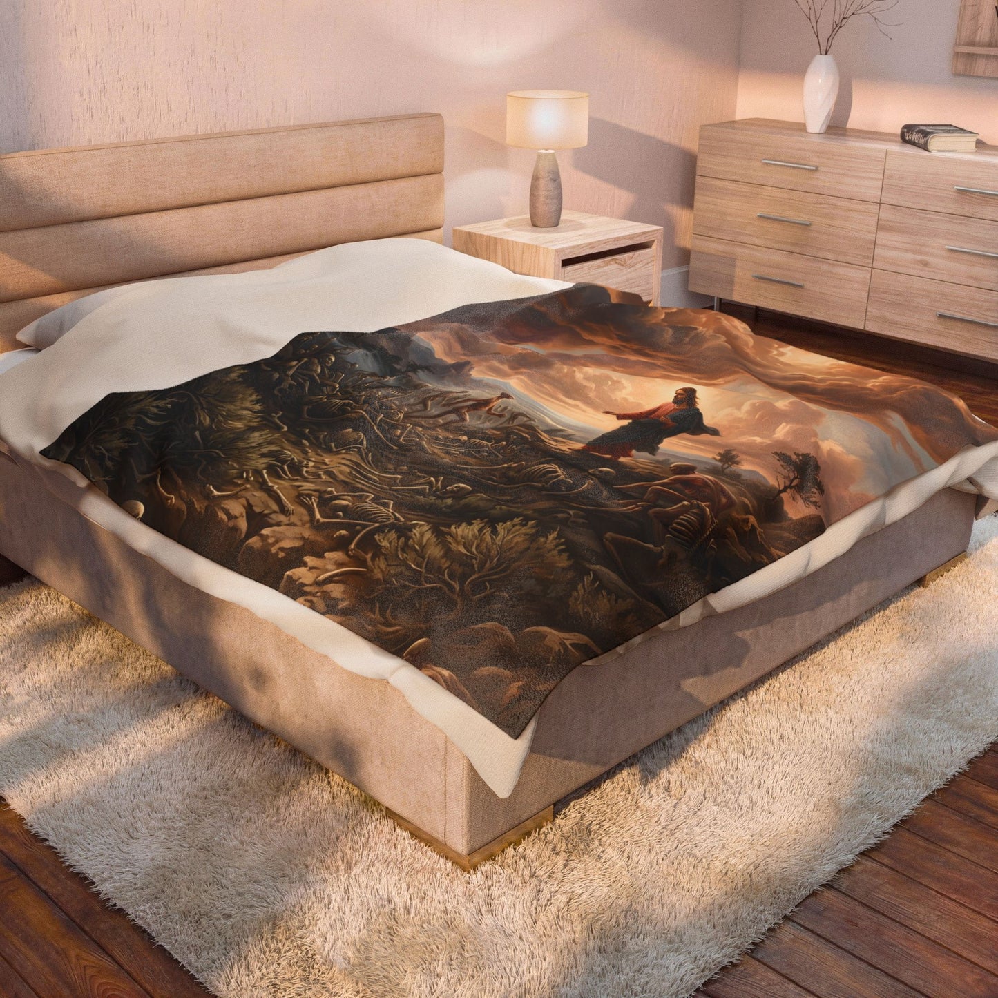 “Valley of Dry Bones - Ezekiel 37 Resurrection” - Plush Blanket