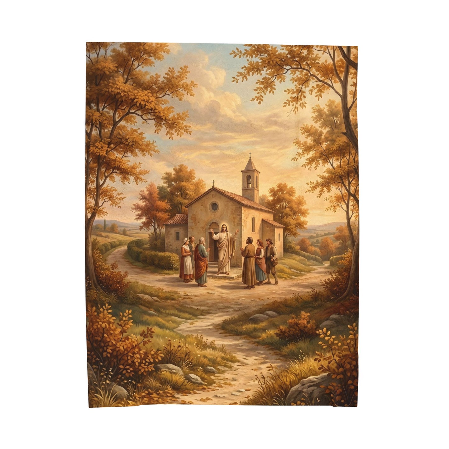 “Sanctuary in Serenity - Autumn's Golden Embrace” - Plush Blanket