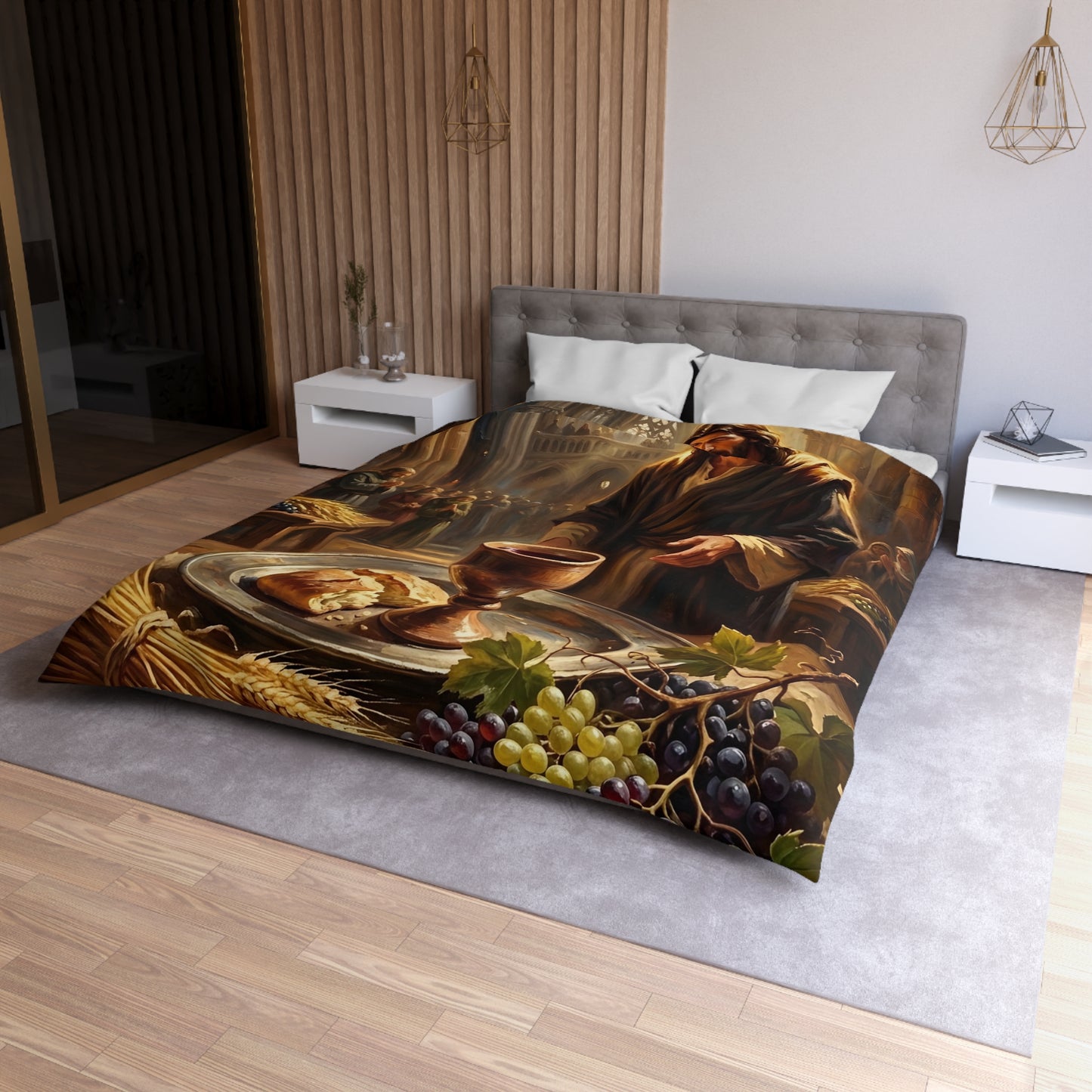 “The Harvest of Faith - Communion Still Life” - Duvet Cover