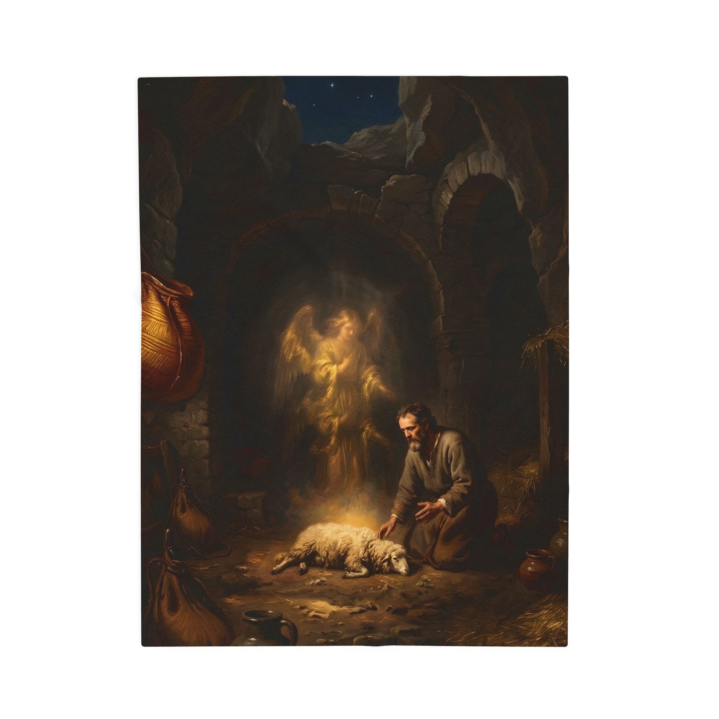 “Gideon's Fleece - Seeking Confirmation from God” - Plush Blanket