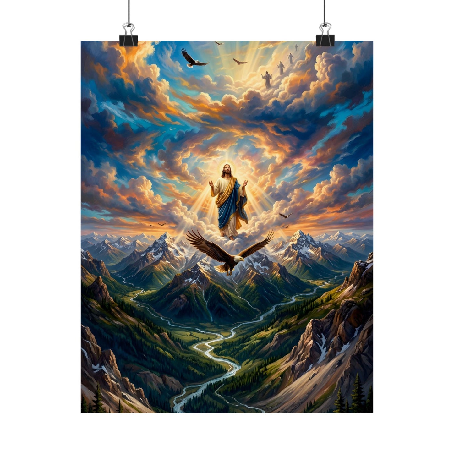 “Soaring Like Eagles - Hope in the Lord Over Mountains” - Poster