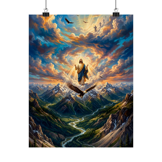 “Soaring Like Eagles - Hope in the Lord Over Mountains” - Poster