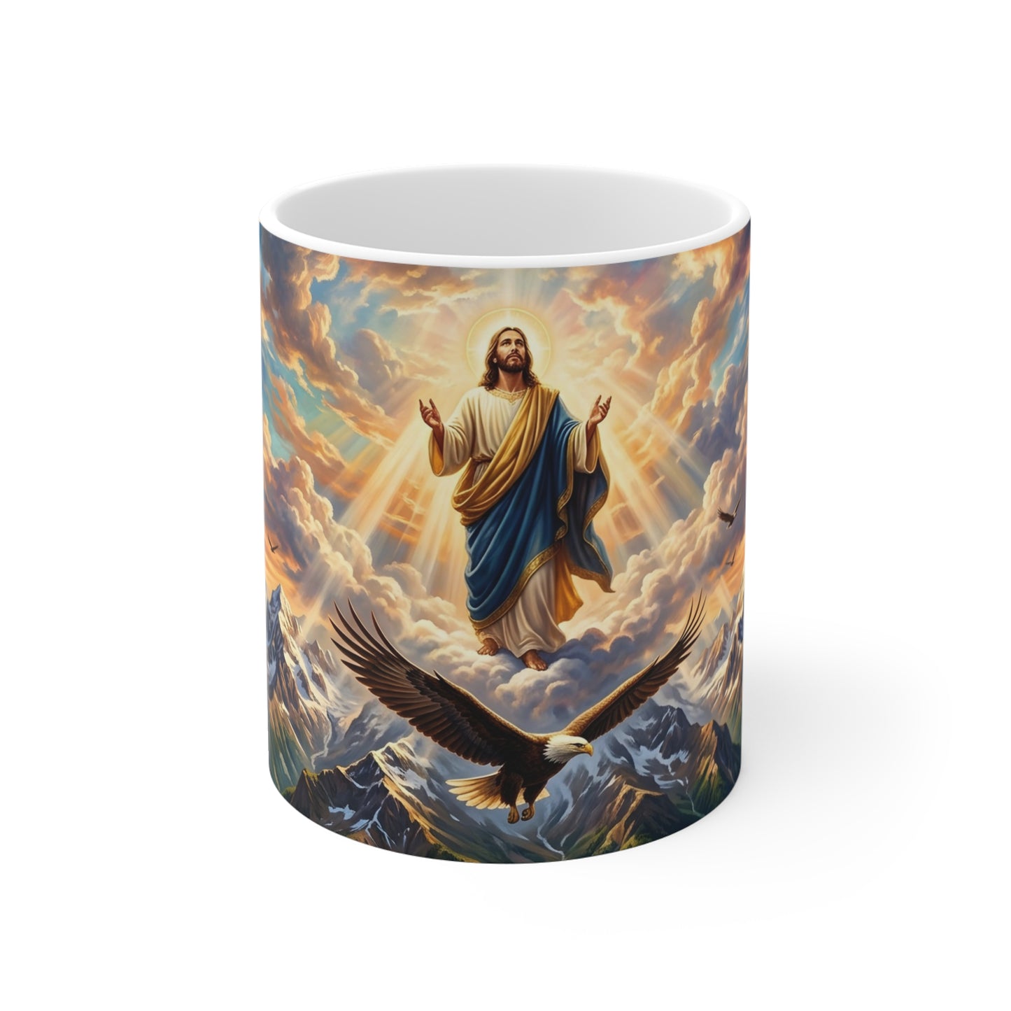 “Soaring Like Eagles - Hope in the Lord Over Mountains” - Coffee Mug