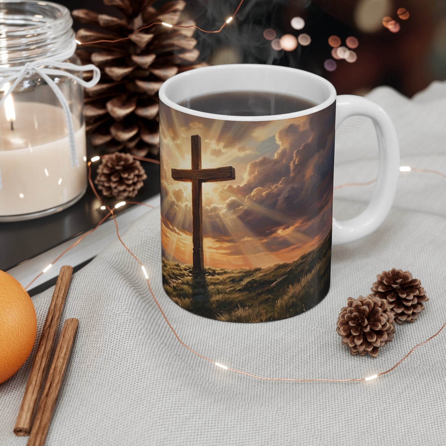 “The Old Rugged Cross - Sunset at Calvary” - Coffee Mug