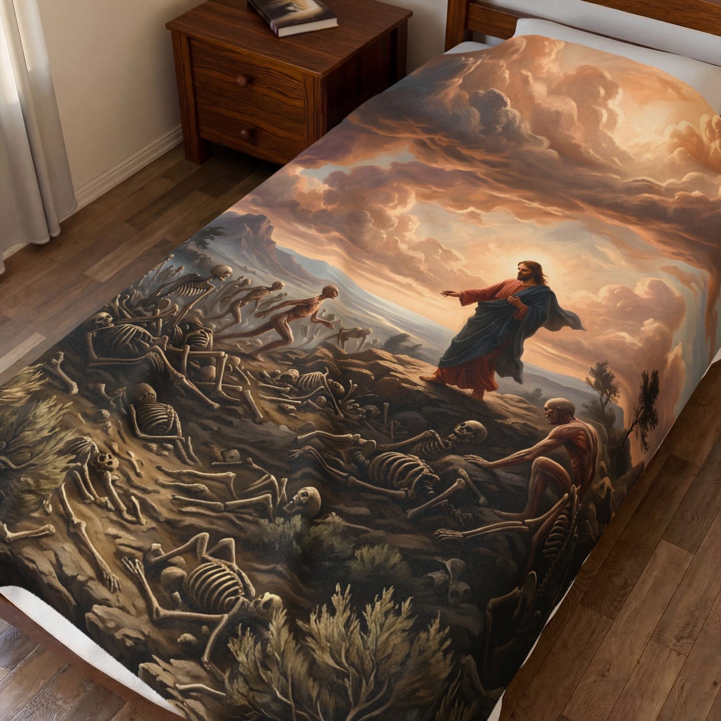 “Valley of Dry Bones - Ezekiel 37 Resurrection” - Plush Blanket