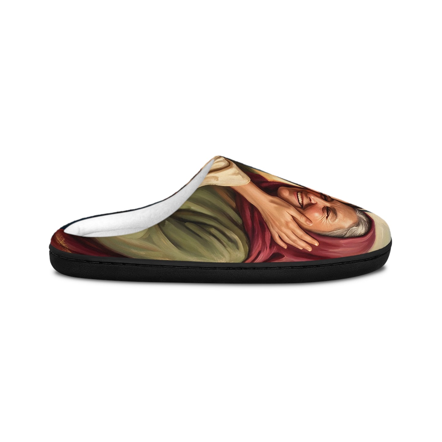“Blessed Among Women - Mary and Elizabeth Embrace” - Indoor Slippers