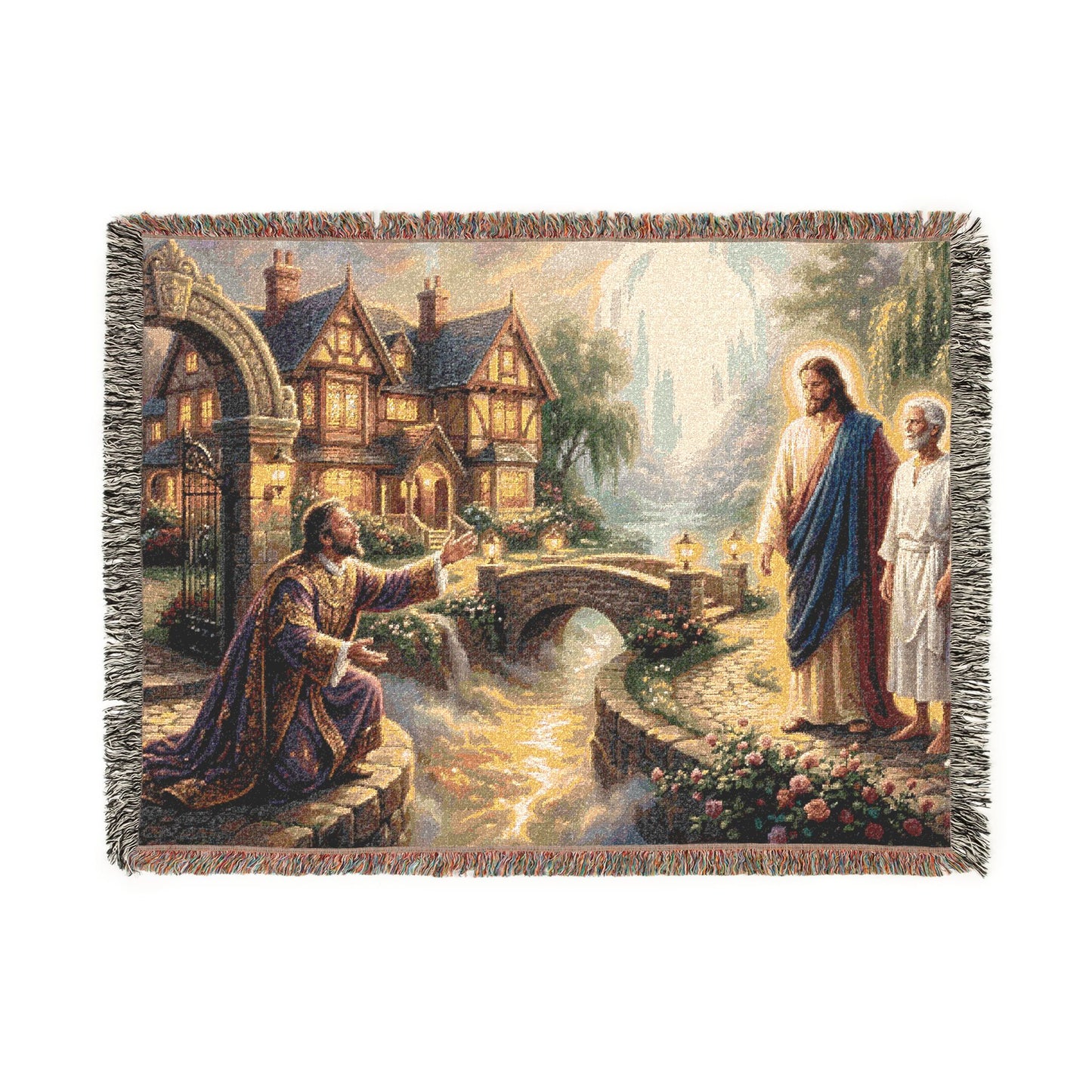 “The Great Reversal - Lazarus at the Rich Man’s Gate” - Woven Blanket