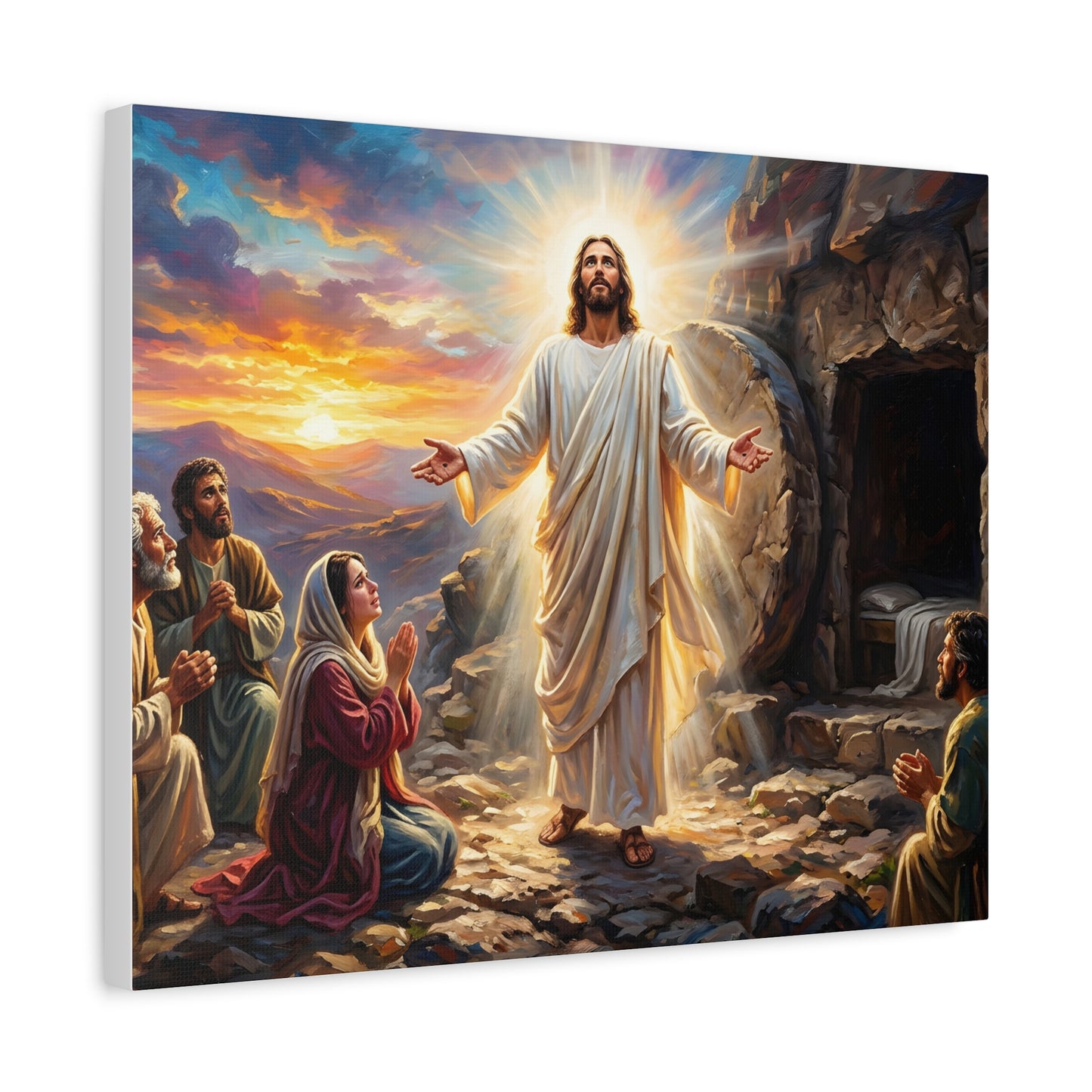 “He Is Risen - The Empty Tomb at Dawn” - Canvas Art