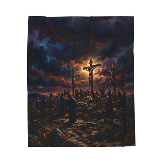 “It Is Finished - The Crucifixion at Calvary” - Plush Blanket